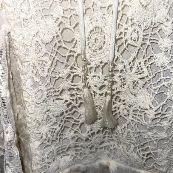 Verb By Pallavi Singhee Allyson Lace Blouse Womens Size Large L Ruffled White - Picture 7 of 11